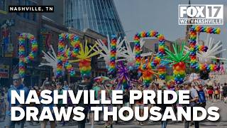 The Nashville Pride parade drew thousands to Broadway to close out pride month