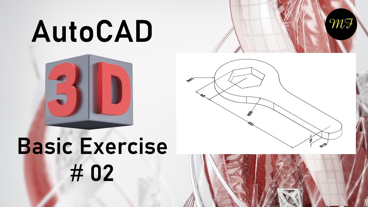 AutoCAD 3D Basic Exercise # 02 ( تمرين أوتوكاد 2 ) - YouTube