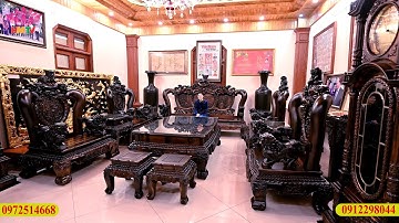 Bộ Ghế Minh Quốc Nghê Cột 22 Siêu To Khổng Lồ Độc Nhất Xem Là Mê | Đồ Gỗ Hướng Mai