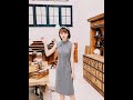 サマー チャイナ ワンピース ストライプ ダブルストライプ ノースリーブ ひざ丈 スリット チーパオ [qipao51]