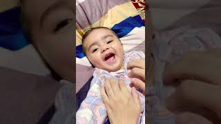 Cute Baby Girl Tickled And Laughing