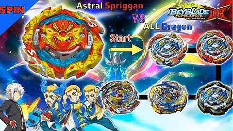 베이블레이드 버스트 다이너마이트 DB 아스트랄 스프리건 VS 올 드래곤 배틀 ベイブレード 【Astral Spriggan VS ALL Dragon】 Beyblade burst DB