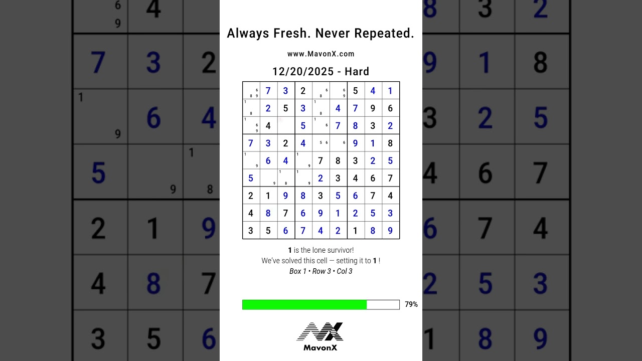 MavonX's Puzzle of the Day: 12/20/2025 - Hard