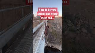 Hung off  100 ft ABANDONED BRIDGE in the middle of no where ￼￼