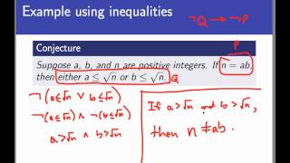 Proof by Contraposition, part 2 (Screencast 3.2.2)