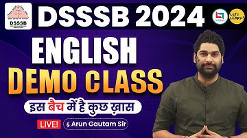 DSSSB 2024 Target Batch - English Demo class by Arun Sir