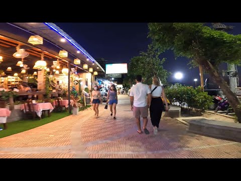 Ao nang Krabi night walk -  atmosphere of Thailand beach resort 2021 DEC