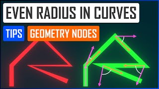 Even radius tip on curves in Geometry nodes - Blender tutorial ENG