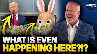 Donald Trump MAKES CONCERNING REMARKS ABOUT EASTER Standing Next to Propaganda Bunny!!!
