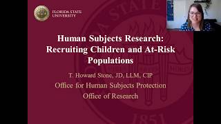Human Subjects Research: Recruiting Children and At-Risk Populations