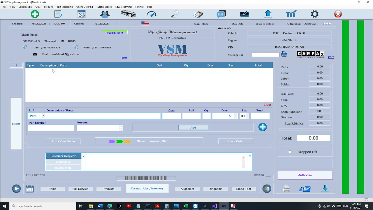 Tutorial 16 : Auto Complete General Inventory / Tires Inventory