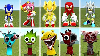 : ALL EVOLUTION SPRUNKI HORROR TEAM vs SONIC THE HEDGEHOG TEAM CURSED  BATTLE IN GARRY'S MOD