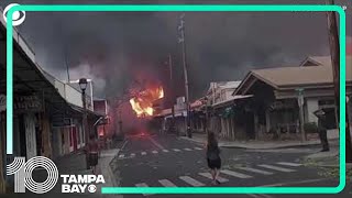 Wildfires destroy buildings in historic Lahaina, Hawaii