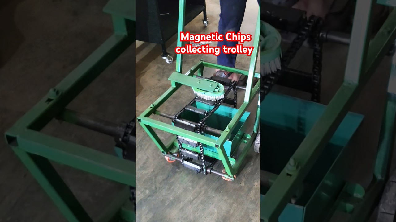 Magnetic Chips Collecting Trolley Industrial floor cleaning 