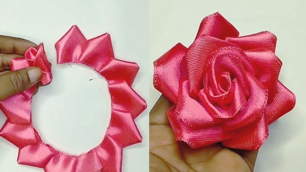 How to Make Ribbon Flowers / Ribbon Flower Craft Ideas / Ribbon Flower