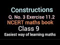 Constructions | Q. No. 3 Exercise 11.2 NCERT maths Class IX | solutions Class 9 maths NCERT Book |