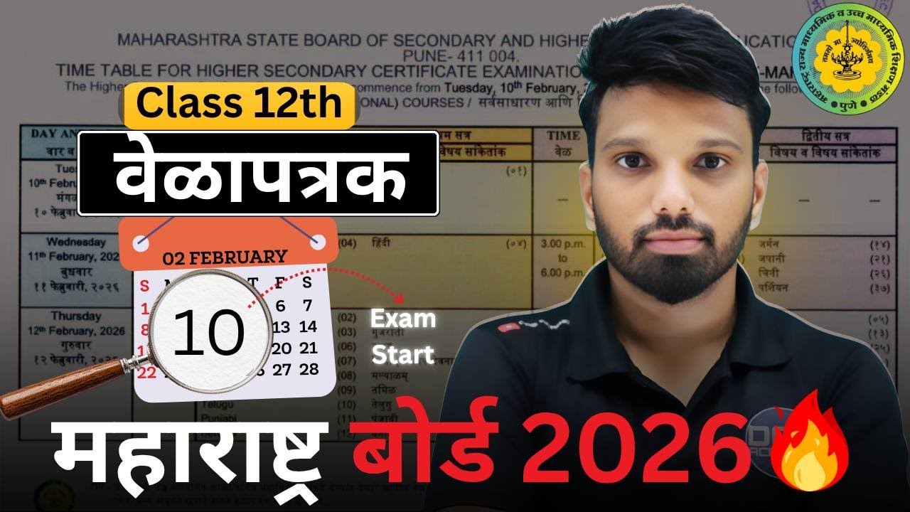 12th Board Time Table 2026 Maharashtra | Exam Schedule | Commerce ...