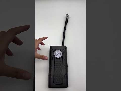 Портативний автомобільний компресор AND1322, насос від прикурювача 12V з манометром, чорний, видео 1