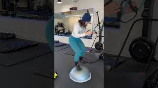 Bosu lateral hops (w/ TRX support )