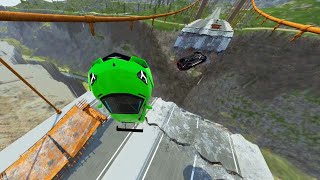 Car Racing Broken Bridge | Jump from Broken Bridge | Car Crash Jumping | All Games