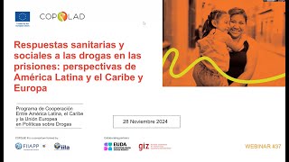 EUDA webinar: Responses for drugs in prisons — implications for Latin America, Caribbean and Europe