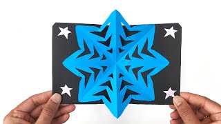 Snowflakes Popup card for Christmas - DIY Tutorial by Paper Folds - 963