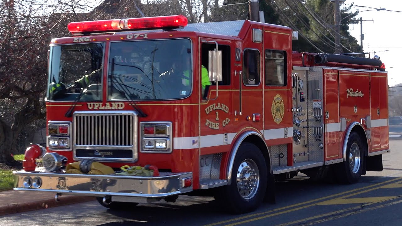 Upland Fire Company Engine 57 Responding - YouTube