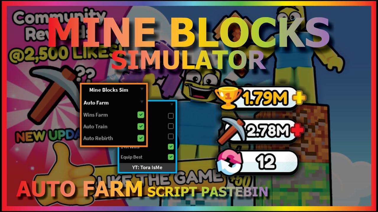 2023 Pastebin) The *BEST* Mine Blocks Simulator Script! Wins Farm, Auto  Rebirth, and more!