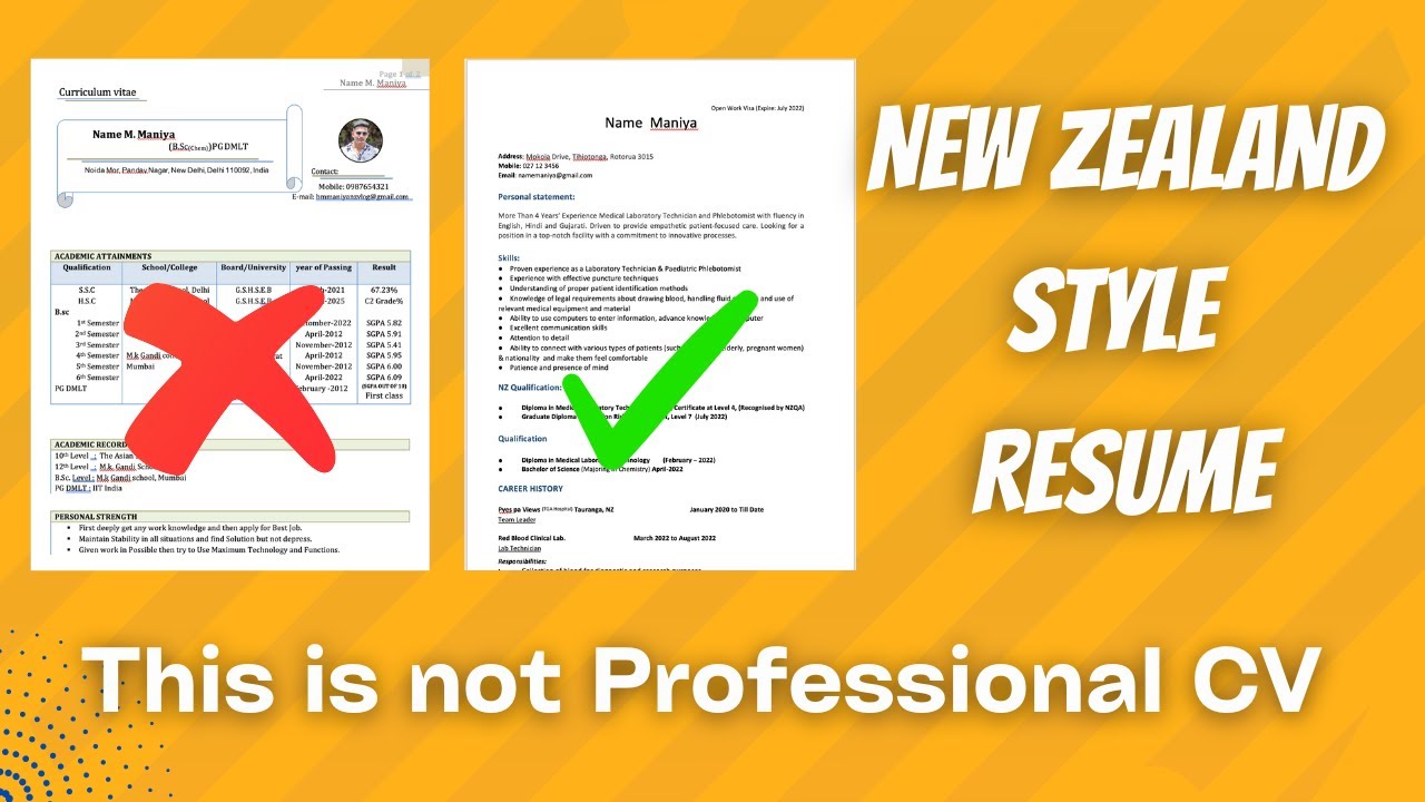 new zealand standard resume format