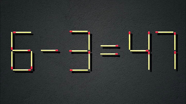Move only 1 stick to make the equation correct | Matchstick puzzle 6-3=47