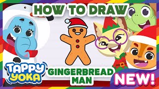 Easy Gingerbread Man with a Christmas Hat! | Drawing Step-by-Step screenshot 5
