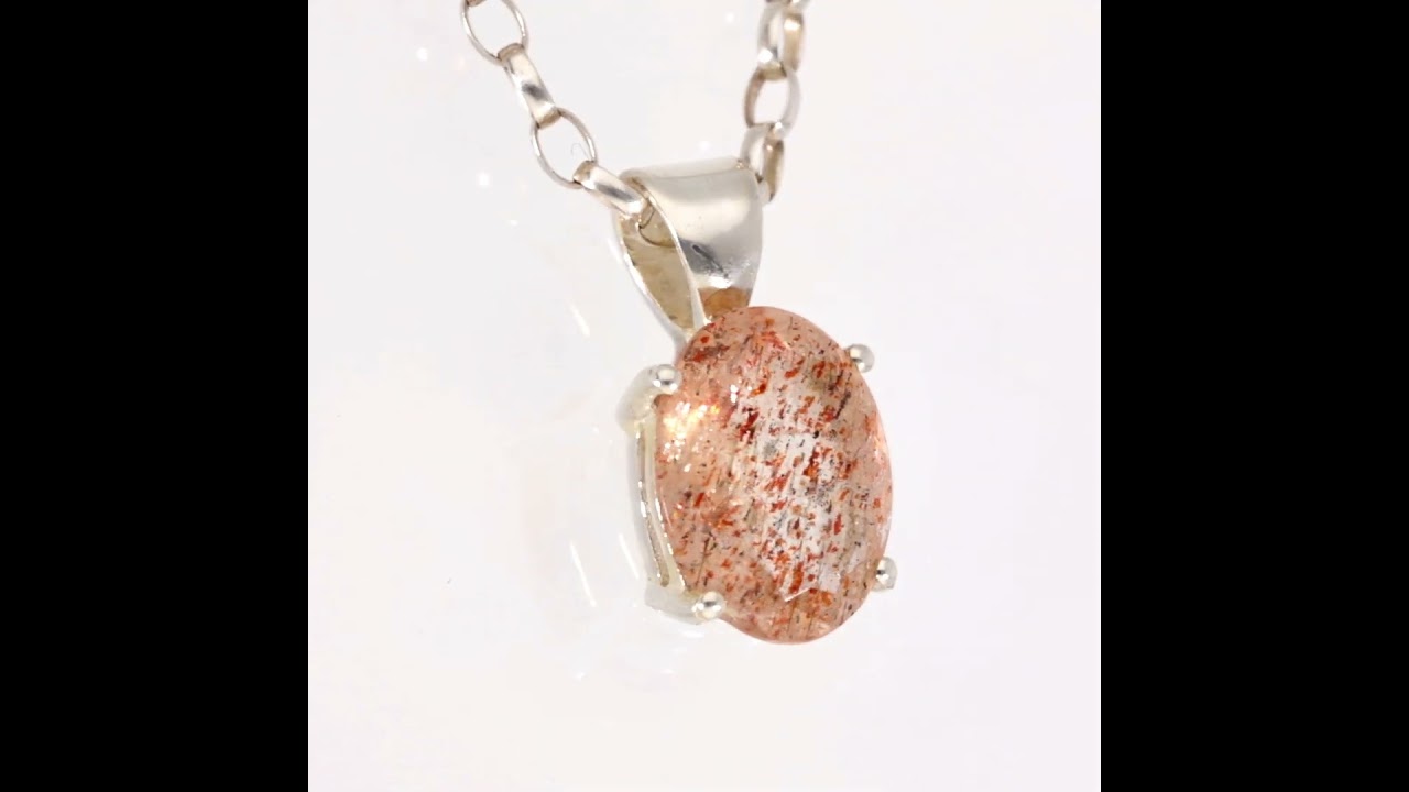 Bright Sunstone Silver Pendant