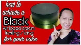 how to achieve black cake using cream icing/ frosting | Easiest way to achieve a black cake