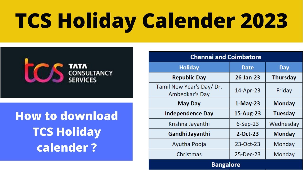 How to download TCS Holiday List 2023 Complete Navigation Easy
