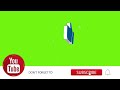 youtube like subscribe Bell icon buttons green screen