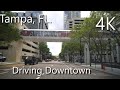 Tampa, Florida -4K- Driving Downtown - Cloudy Day -