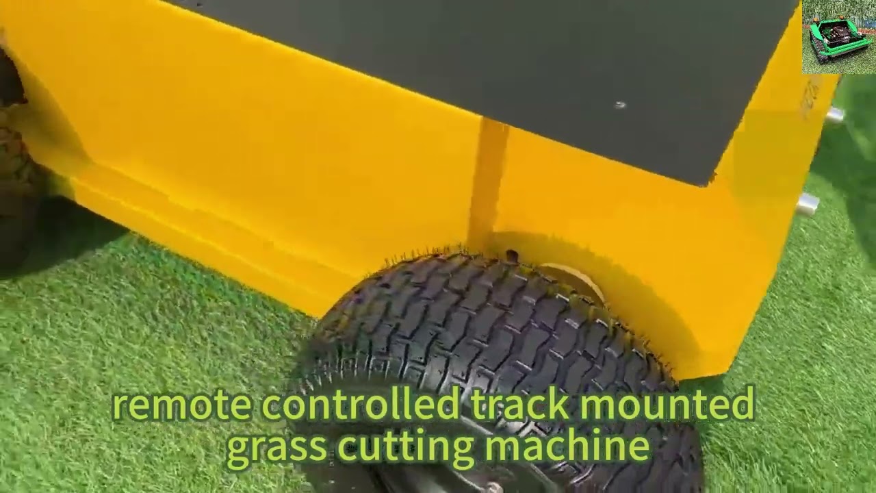 telecontrol rubber track lawn trimmer China manufacturer, factory remote control lawn cutter