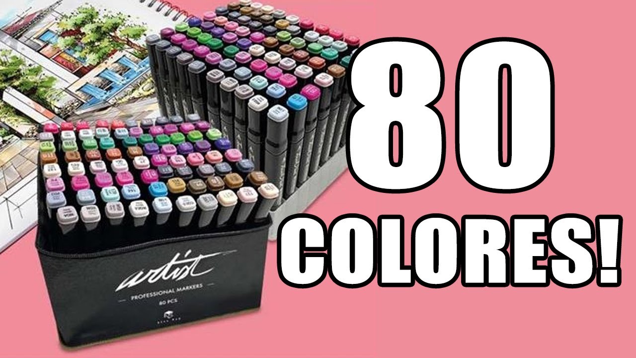 80 marcadores de color, rotulador de alcohol con punta doble para dibujar,  Marcador, Los mejores precios