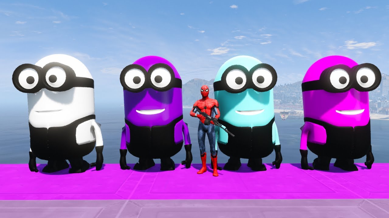 GTA 5 Funny Spiderman vs Red Minion Epic Ragdoll Episode.3