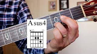 asus4 open position guitar chord