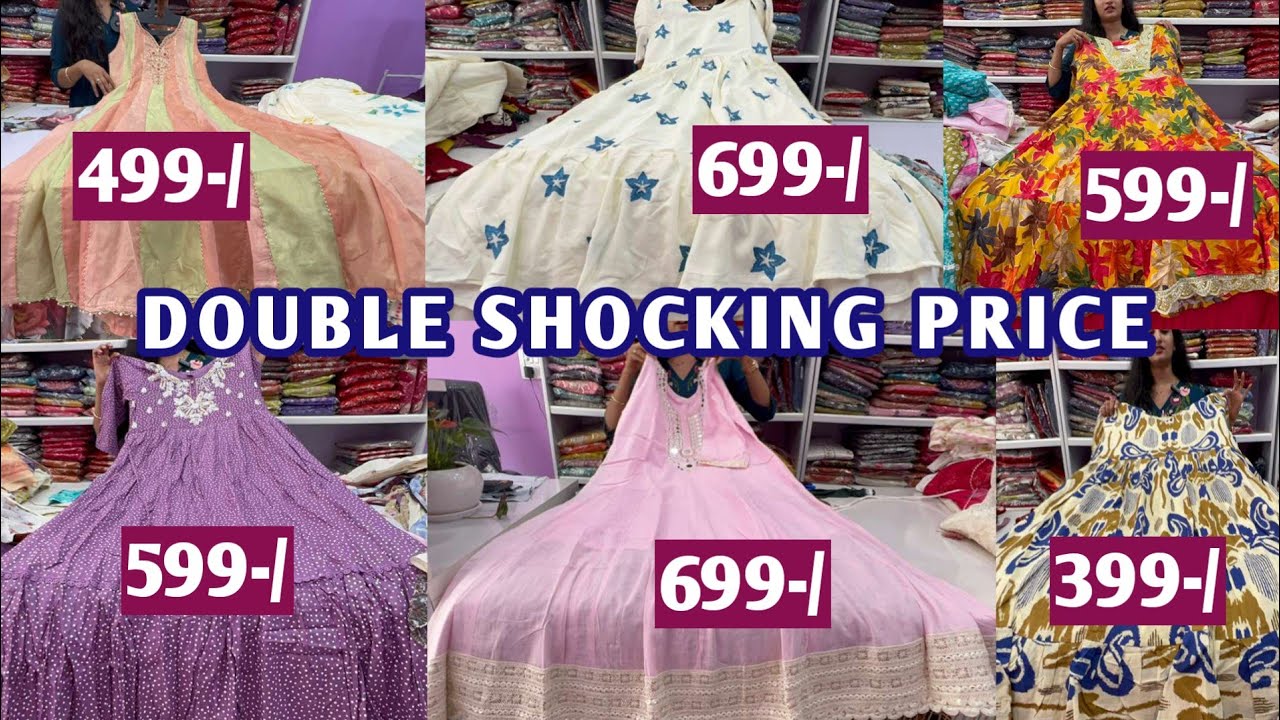 DOUBLE SHOCKING price on trending frocks and designer dresses - YouTube
