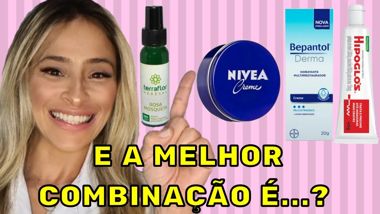 ROSA MOSQUETA com BEPANTOL, HIPOGLOS ou NIVEA LATINHA? Qual é a MELHOR COMBINAÇÃO para sua PELE?