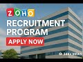 ZOHO Recruitment 2025 | Freshers Apply Now | Work From Office | No Exam | High Salary Package #zoho
