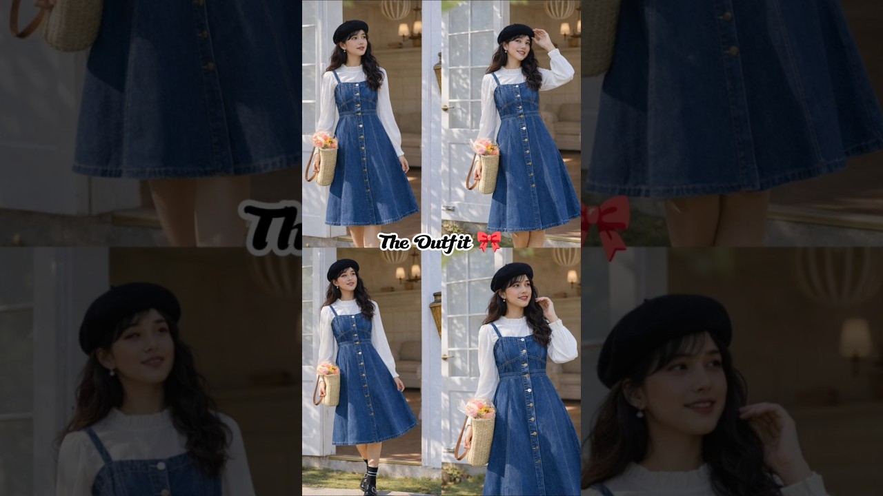 Denim + soft vibes = perfect day look 💙🌸  