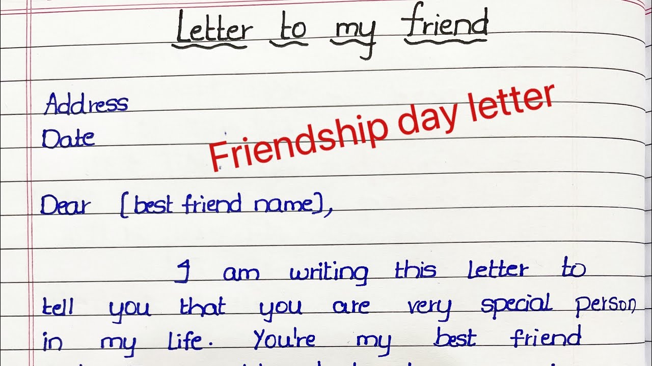 Letter To My Friend ||Letter On Friendship Day|| Letter To Best Friend -  Youtube