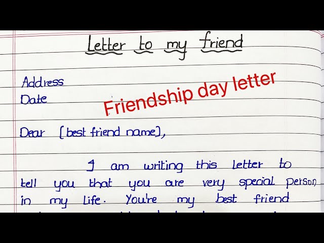 Letter To My Friend ||Letter On Friendship Day|| Letter To Best Friend -  Youtube