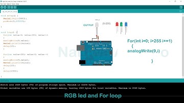 #RGB LED #FOR LOOP #ANALOGWRITE FUNCTION | How to Control rgb led through for loop arduino |  Hindi