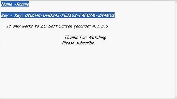 Serial Key of ZD soft screen recorder 4.1.3.0 100% working!