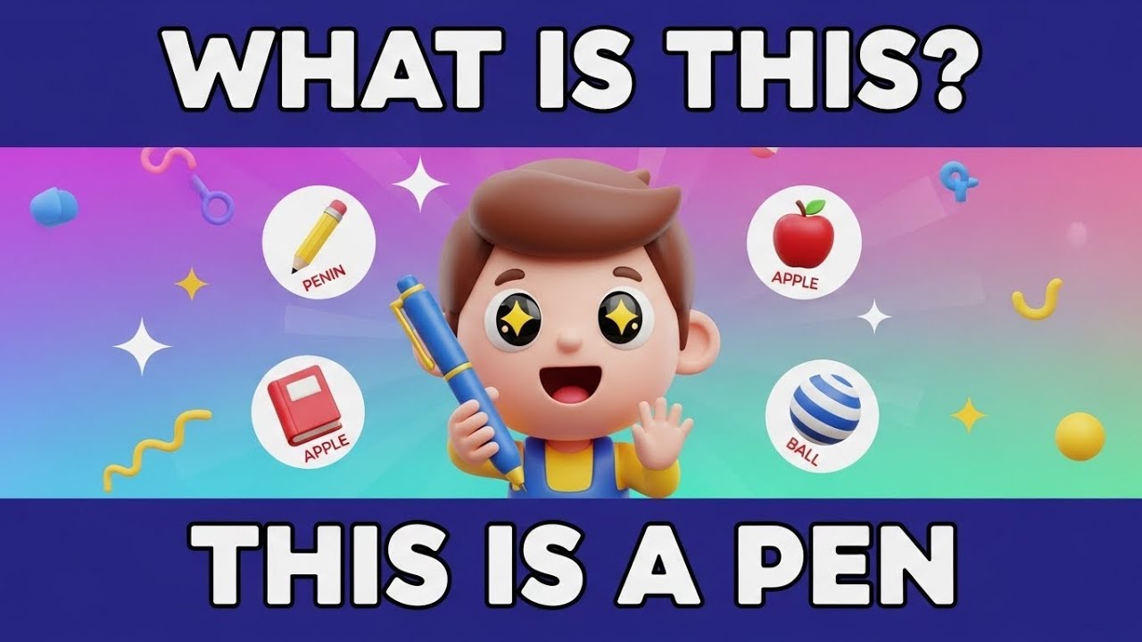 What Is This? | Learn English Speaking for Kids (Pen, Pencil, Book)