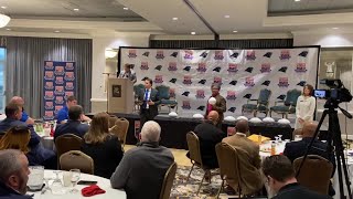 Brevard, Reidsville receive balls to recognize participation in the NCHSAA 4A football state